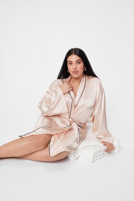 NastyGal It Was All a Dream Plus Satin Belted Robe 2