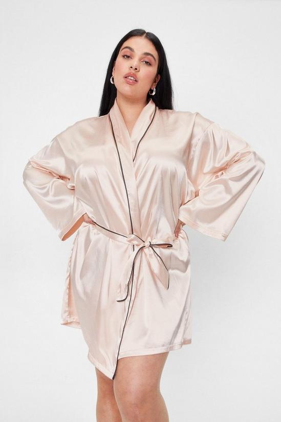 NastyGal It Was All a Dream Plus Satin Belted Robe 4