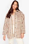 NastyGal Plus Size Houndstooth Button Up Jacket thumbnail 1