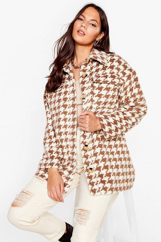 NastyGal Plus Size Houndstooth Button Up Jacket 2