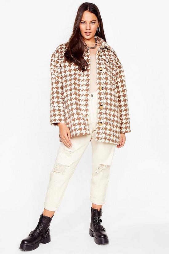 NastyGal Plus Size Houndstooth Button Up Jacket 3