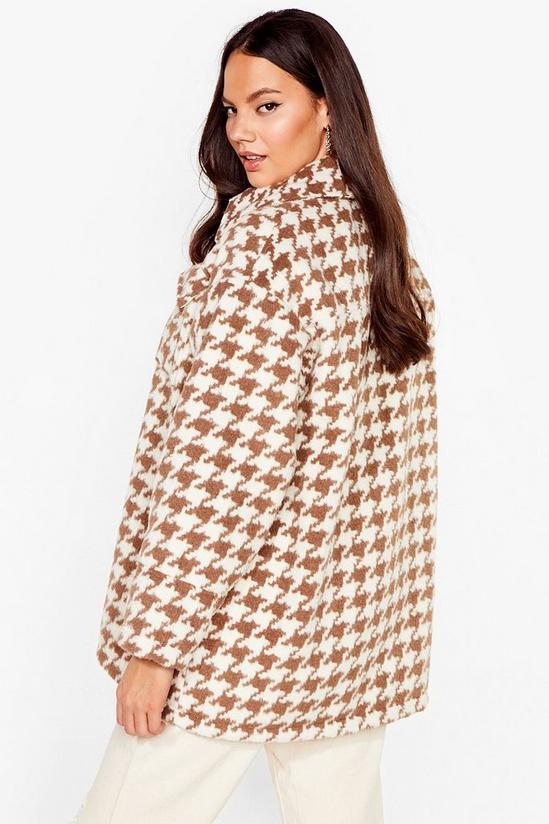 NastyGal Plus Size Houndstooth Button Up Jacket 4
