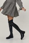 NastyGal Come Say Thigh Faux Leather Over-the-Knee Boots thumbnail 1