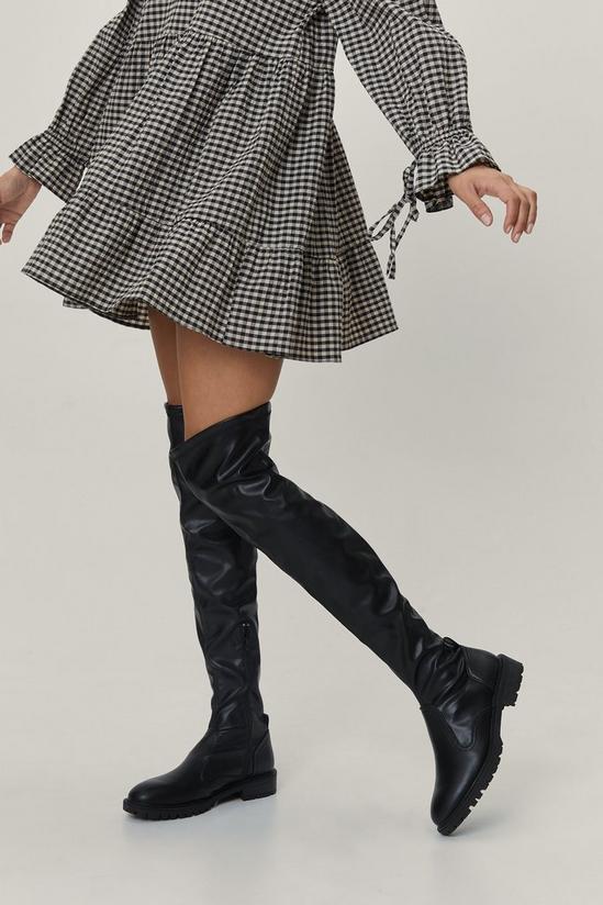 NastyGal Come Say Thigh Faux Leather Over-the-Knee Boots 1