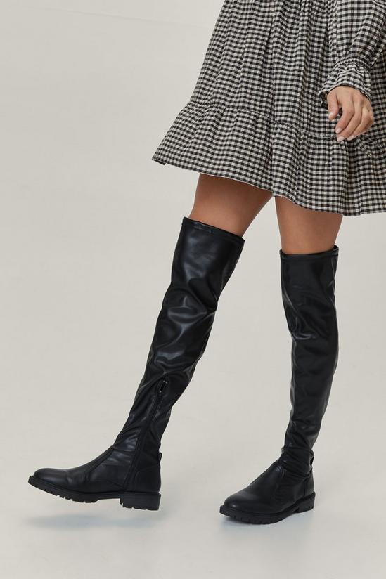 NastyGal Come Say Thigh Faux Leather Over-the-Knee Boots 3