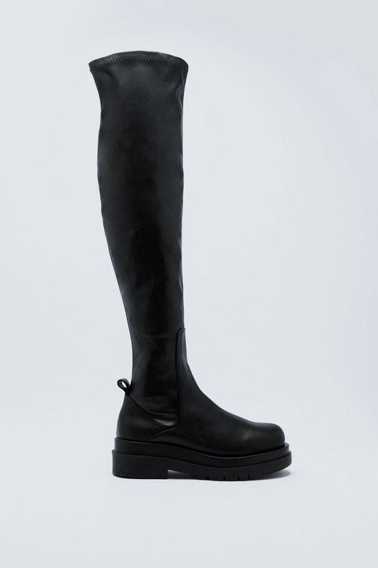 NastyGal Get Over Here Over-the-Knee Faux Leather Boots 3