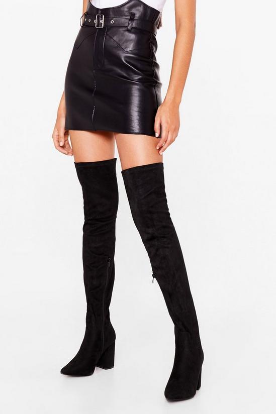 NastyGal Faux Suede Over the Knee Heeled Boots 3