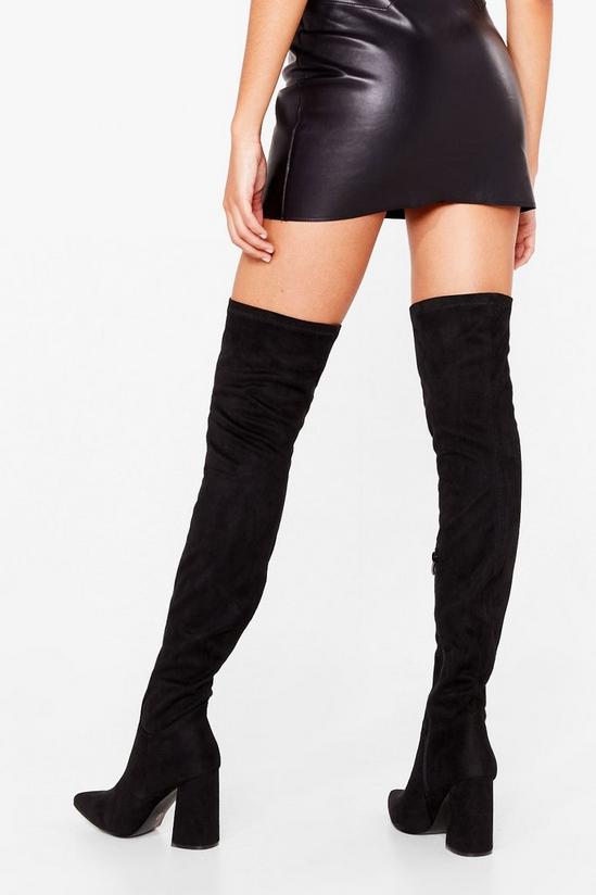 NastyGal Faux Suede Over the Knee Heeled Boots 4