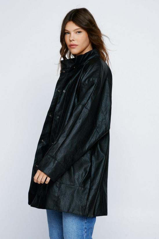 NastyGal Oversized Longline Faux Leather Jacket 3