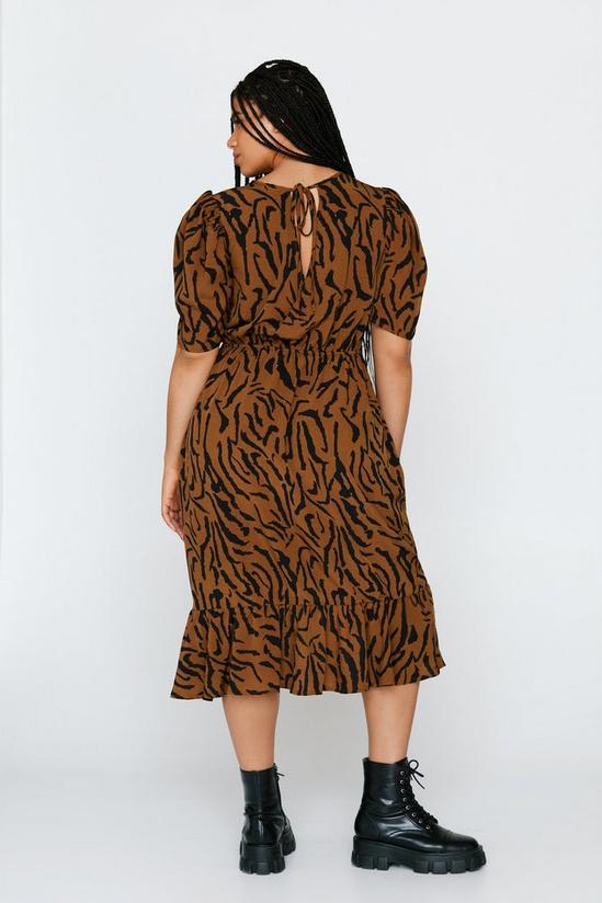 NastyGal Plus Size Tiger Wrap Midi Dress 2