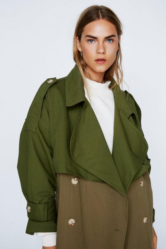 NastyGal Two Tone Belted Oversized Trench Coat 2
