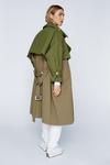 NastyGal Two Tone Belted Oversized Trench Coat thumbnail 4