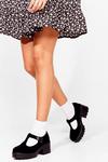 NastyGal Faux Suede T-Bar Cleated Mary Janes thumbnail 1