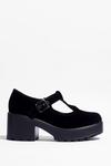 NastyGal Faux Suede T-Bar Cleated Mary Janes thumbnail 3