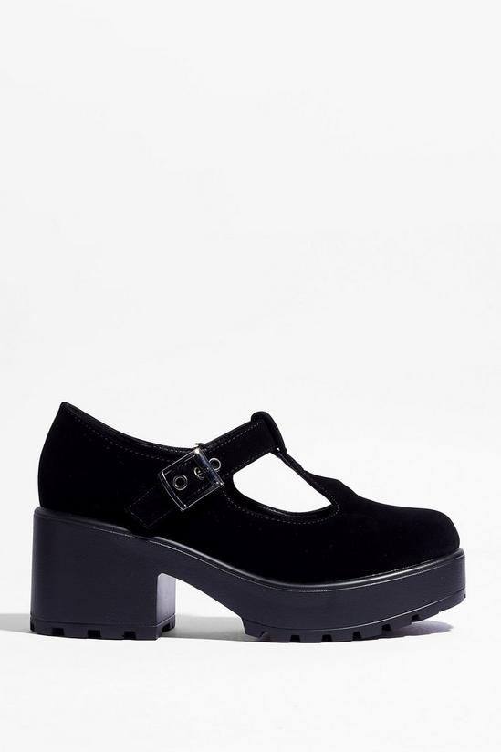 NastyGal Faux Suede T-Bar Cleated Mary Janes 3