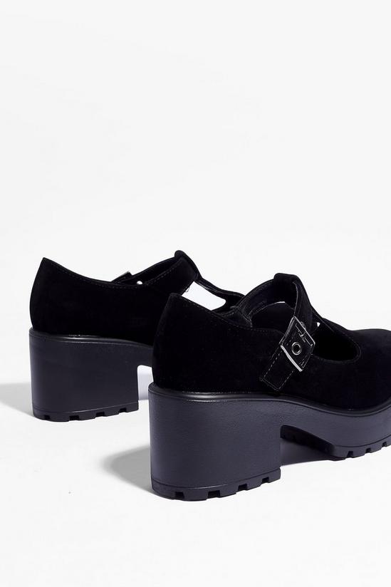 NastyGal Faux Suede T-Bar Cleated Mary Janes 4