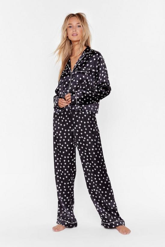 NastyGal Star-t the Party Satin Trousers Pyjama Set 1