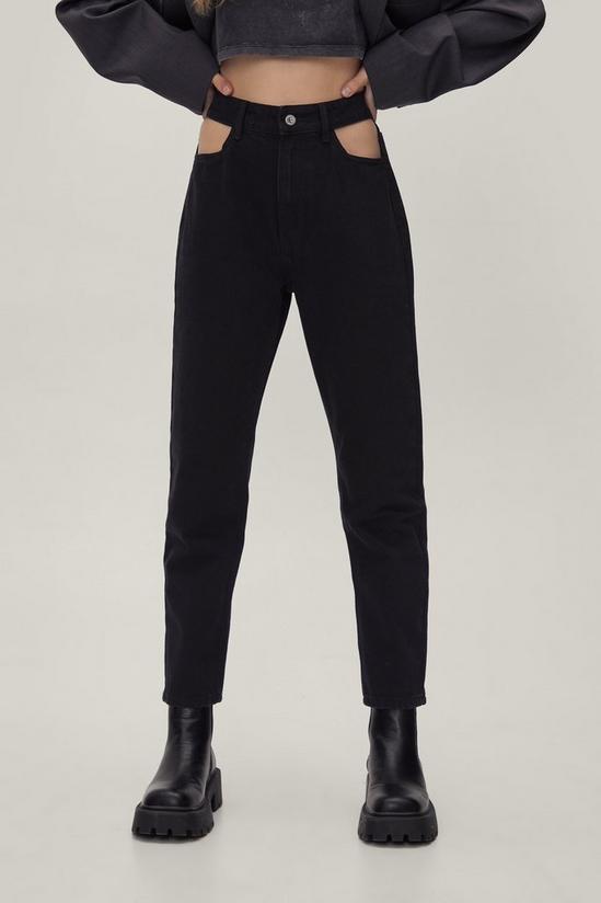NastyGal Cut Out High Waisted Mom Jeans 3