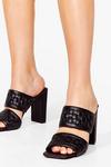 NastyGal The Woven Moment Faux Leather Heeled Mules thumbnail 2