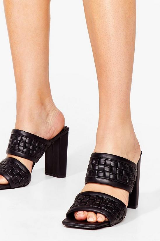 NastyGal The Woven Moment Faux Leather Heeled Mules 2