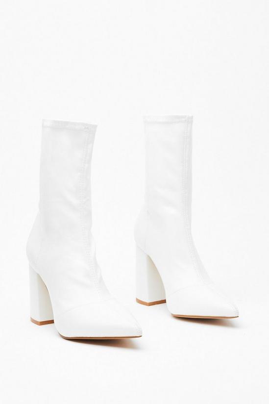 NastyGal Ridin' High Faux Leather Sock Boots 3