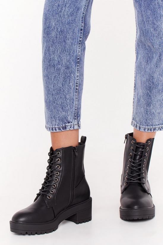 NastyGal Together Faux Leather Lace-Up Boots 1