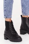 NastyGal Together Faux Leather Lace-Up Boots thumbnail 2