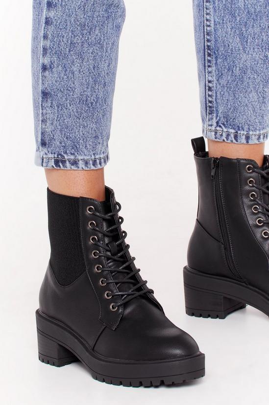 NastyGal Together Faux Leather Lace-Up Boots 2