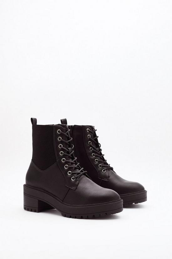 NastyGal Together Faux Leather Lace-Up Boots 3
