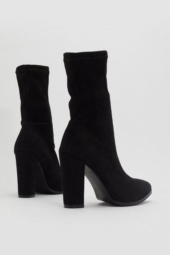 NastyGal Sit Tight Faux Suede Sock Boots 3