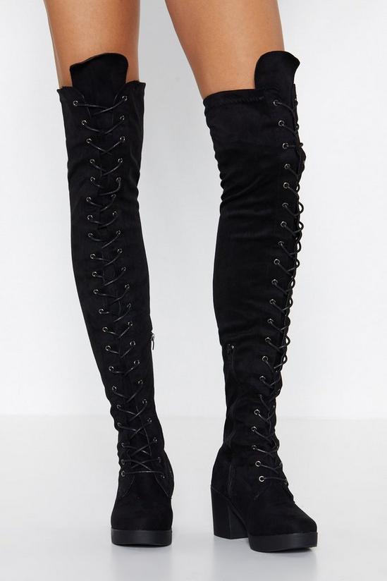 NastyGal Lace Up Over the Knee Boots 2
