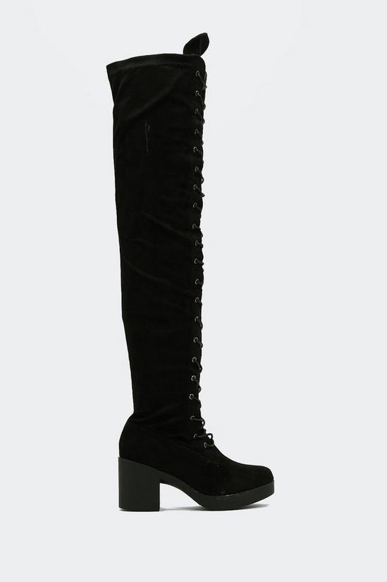 NastyGal Lace Up Over the Knee Boots 4