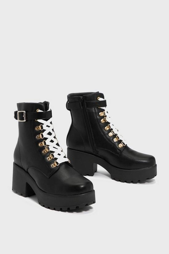 NastyGal Give 'Em the Boot Lace-Up Chunky Boots 1