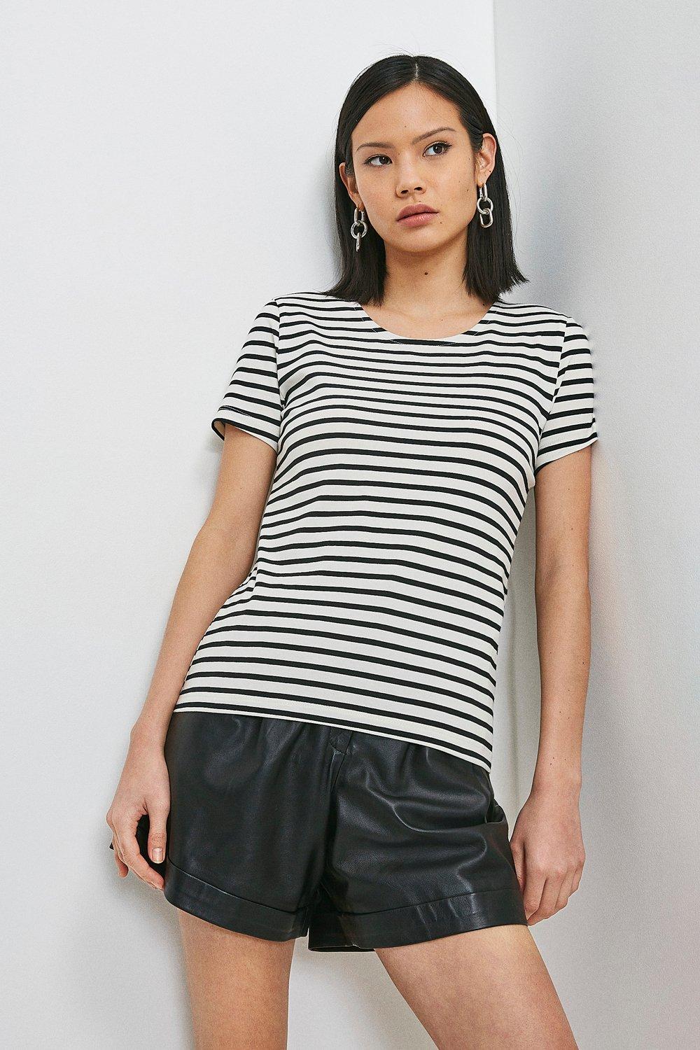 Organic Cotton Jersey Fitted Stripe Tee
