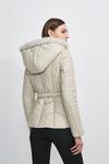 KarenMillen Leather Hooded Padded Puffer thumbnail 3