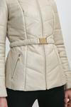 KarenMillen Leather Hooded Padded Puffer thumbnail 5