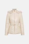 KarenMillen Leather Hooded Padded Puffer thumbnail 6