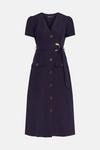 KarenMillen Linen Blend Multi Stitch Belted Midi Dress thumbnail 5
