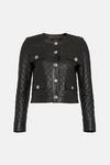 KarenMillen Leather Quilted Trophy Jacket thumbnail 5