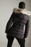 KarenMillen Belted Padded Faux Fur Short Hooded Coat thumbnail 3