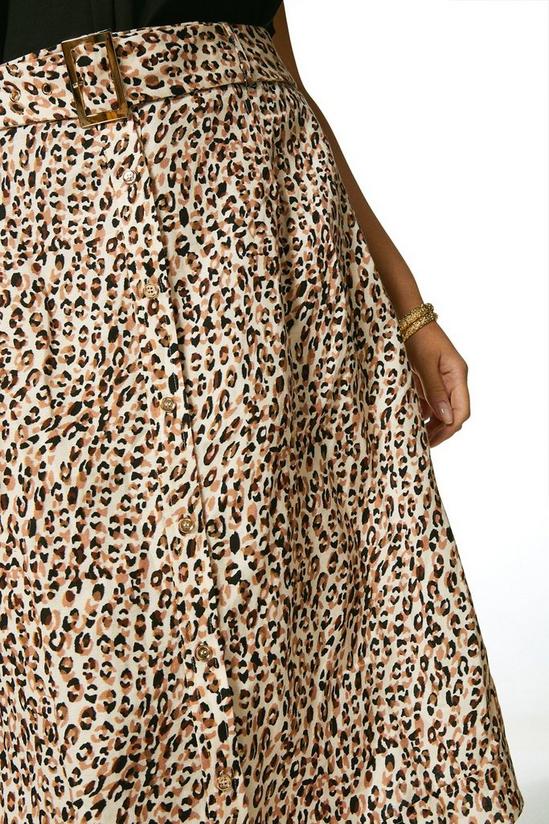 KarenMillen Plus Size Animal Linen Viscose Woven Midi Skirt 2