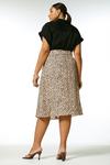 KarenMillen Plus Size Animal Linen Viscose Woven Midi Skirt thumbnail 3