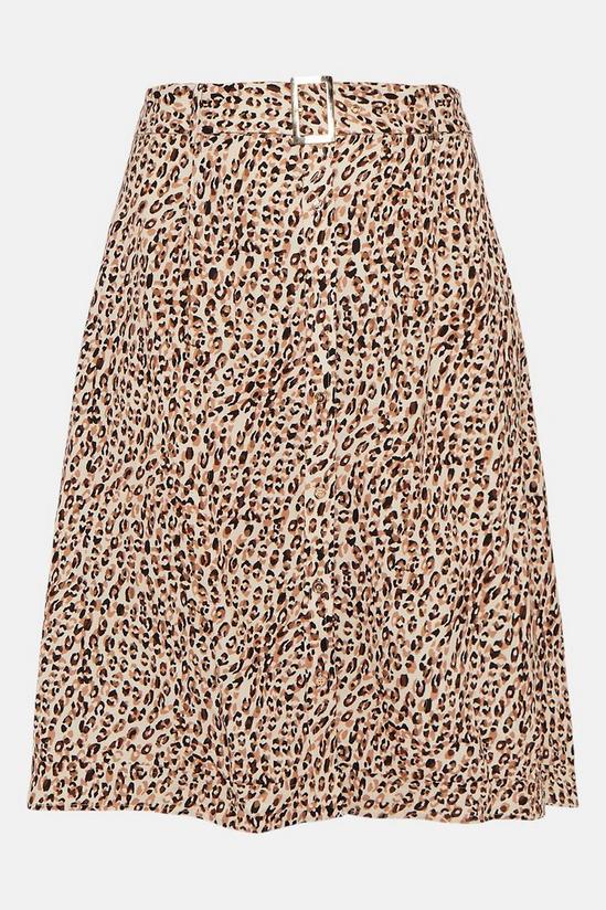 KarenMillen Plus Size Animal Linen Viscose Woven Midi Skirt 5