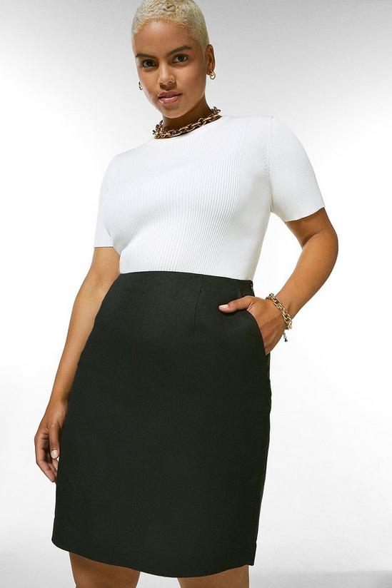 KarenMillen Plus Size Linen Viscose Woven Short Skirt 1