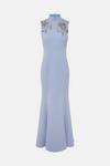 KarenMillen Crystal Embellished Open Back Stretch-Woven Maxi thumbnail 4