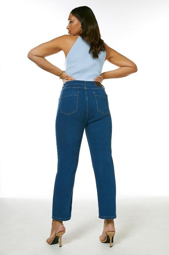 KarenMillen Plus Size Mid Rise Straight Leg Crop Jeans 3