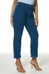 KarenMillen Plus Size Mid Rise Straight Leg Crop Jeans thumbnail 4