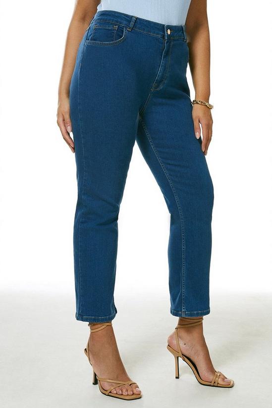 KarenMillen Plus Size Mid Rise Straight Leg Crop Jeans 4