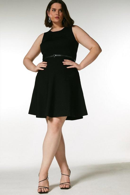 KarenMillen Plus size Sleeveless Belted Knit Skater Dress 4