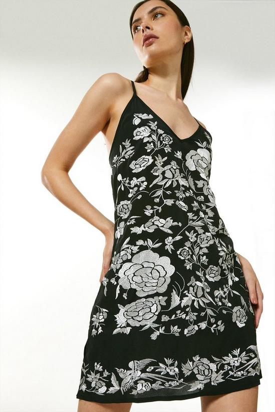 KarenMillen Embroidered Nightwear Short Slip Dress 1